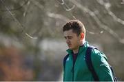 14 March 2017; Paddy Jackson of Ireland arrives ahead of squad training at Carton House in Maynooth, Co Kildare. Photo by David Fitzgerald/Sportsfile