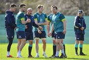 14 March 2017; Ireland captain Rory Best speaks to his team-mates, from left, Jonathan Sexton, Conor Murray, Jamie Heaslip, CJ Stander and Jack McGrath during squad training at Carton House in Maynooth, Co Kildare. Photo by Brendan Moran/Sportsfile