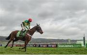 14 March 2017; Buveur D'Air, with Noel Fehily up, crosses the line to win the Stan James Champion Hurdle Challenge Trophy during the Cheltenham Racing Festival at Prestbury Park, in Cheltenham, England. Photo by Cody Glenn/Sportsfile