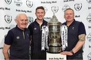 14 March 2017; Pictured are, from left, Mark Ryan, Joey Grayson and Jimmy Dunne, Ballymun United FC, after the Irish Daily Mail FAI Senior Cup Qualifying Round Draw at FAI HQ in Abbotstown, Co. Dublin. Photo by David Maher/Sportsfile
