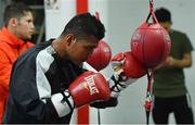 14 March 2017; Román Gonzalez during a workout session at Mendez Boxing Gym in New York, USA. Photo by Ramsey Cardy/Sportsfile
