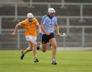 20 August 2011; Mark Schutte, Dublin, in action against Paddy McNaughton, Antrim. Bord Gais Energy GAA Hurling Under 21 All-Ireland Championship Semi-Final, Antrim v Dublin, Pairc Esler, Newry, Co. Down. Picture credit: Oliver McVeigh / SPORTSFILE