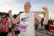 20 August 2011; Alan Dunne, from Dublin, celebrates after finishing the National Lottery Frank Duffy 10 Mile race, Phoenix Park, Dublin. Picture credit: Pat Murphy / SPORTSFILE