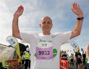 20 August 2011; Sean Ryan, from Dublin, celebrates after finishing the National Lottery Frank Duffy 10 Mile race, Phoenix Park, Dublin. Picture credit: Pat Murphy / SPORTSFILE