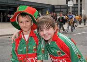 21 August 2011; Diarmaid Brogan, 8 years, and Shauna Sweeney, Loughmore, Co Mayo, at the at the GAA Football All-Ireland Football Championship Semi-Finals. Croke Park, Dublin. Picture credit: Ray McManus / SPORTSFILE