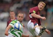 21 August 2011; Chris Turner, Shamrock Rovers, in action against Paul Sinnott, Galway United. Airtricity League Premier Division, Galway United v Shamrock Rovers, Terryland Park, Galway. Photo by Sportsfile