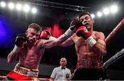 10 March 2017; James Tennyson, left, in action against Declan Geraghty during their Irish super-featherweight title bout in the Waterfront Hall in Belfast. Photo by Ramsey Cardy/Sportsfile