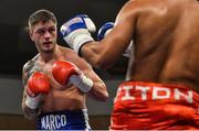 10 March 2017; Marco McCullough, left, in action against Leonel Hernandez during their featherweight bout in the Waterfront Hall in Belfast. Photo by Ramsey Cardy/Sportsfile