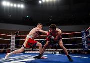 10 March 2017; James Tennyson, left, in action against Declan Geraghty during their Irish super-featherweight title bout in the Waterfront Hall in Belfast. Photo by Ramsey Cardy/Sportsfile