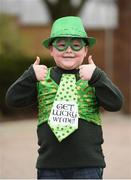 16 March 2017; David McErlean, age 6, from Belfast, Co Antrim, poses for a photo prior to the Cheltenham Racing Festival at Prestbury Park in Cheltenham, England. Photo by Seb Daly/Sportsfile