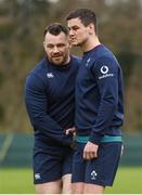 16 March 2017; Cian Healy, left, and Jonathan Sexton during Ireland rugby squad training at Carton House in Maynooth, Co Kildare. Photo by Stephen McCarthy/Sportsfile