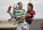 21 August 2011; Yob Son, Galway United, in action against Karl Sheppard, Shamrock Rovers. Airtricity League Premier Division, Galway United v Shamrock Rovers, Terryland Park, Galway. Photo by Sportsfile