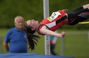 20 August 2011; Claire Doougherty, from City of Derry, Co. Derry, in action during the  Women's Division 1 High Jump at the Woodie’s DIY National Track and Field League Final. Tullamore Harriers, Tullamore, Co. Offaly. Photo by Sportsfile
