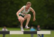 20 August 2011; Mark Kirwan, from Raheny Shamrock A.C., Co. Dublin, on the way to winning the Men's Premier Division 3000m Steeplechase at the Woodie’s DIY National Track and Field League Final. Tullamore Harriers, Tullamore, Co. Offaly. Photo by Sportsfile