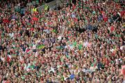 21 August 2011; Supporters of both teams watch the game from the Hogan Stand. GAA Football All-Ireland Football Championship Semi-Finals. Croke Park, Dublin. Picture credit: Ray McManus / SPORTSFILE