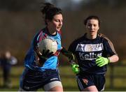 11 March 2017; Ciara Gorman of GMIT in action against  Brianna Gorman of UUC during the Lagan Cup Final match between Galway-Mayo Institute of Techology and University of Ulster Coleraine at Connacht Gaelic Athletic Association Centre of Excellence in Cloonacurry, Knock, Co. Mayo. Photo by Matt Browne/Sportsfile