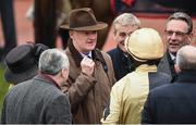 16 March 2017; Trainer Willie Mullins in conversation with Ruby Walsh after winning the Sun Bets Stayers' Hurdle on Nichols Canyon during the Cheltenham Racing Festival at Prestbury Park in Cheltenham, England. Photo by Cody Glenn/Sportsfile