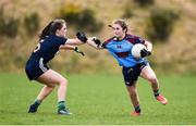 11 March 2017; Sarah Curley of GMIT in action against  Nuala Byrne of UUC during the Lagan Cup Final match between Galway-Mayo Institute of Techology and University of Ulster Coleraine at Connacht Gaelic Athletic Association Centre of Excellence in Cloonacurry, Knock, Co. Mayo. Photo by Matt Browne/Sportsfile
