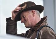 16 March 2017; Trainer Willie Mullins following an interview during the Cheltenham Racing Festival at Prestbury Park in Cheltenham, England. Photo by Cody Glenn/Sportsfile
