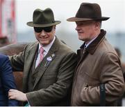 16 March 2017; Owner Rich Ricci, left, and trainer Willie Mullins, following the Trull House Stud Mares' Novices' Hurdle during the Cheltenham Racing Festival at Prestbury Park in Cheltenham, England. Photo by Seb Daly/Sportsfile