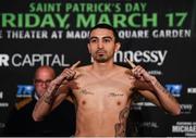 16 March 2017; Tim Ibarra weighs in for his featherweight bout against Michael Conlan at The Theater at Madison Square Garden in New York, USA. Photo by Ramsey Cardy/Sportsfile
