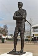 17 March 2017; The bronze A.P. McCoy sculpture created by Paul Ferriter, from Temple Bar, Dublin, which was unveiled on Tuesday, during the Cheltenham Racing Festival at Prestbury Park in Cheltenham, England. Photo by Cody Glenn/Sportsfile