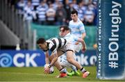 17 March 2017; Peter Maher of Belvedere College goes over to score his side's first try during the Bank of Ireland Leinster Schools Senior Cup Final match between Belvedere College and Blackrock College at RDS Arena in Dublin. Photo by Stephen McCarthy/Sportsfile