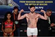 17 March 2017; Andy Lee weighs in for his middleweight bout against KeAndrae Leatherwood at The Theater in Madison Square Garden in New York, USA. Photo by Ramsey Cardy/Sportsfile