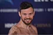 17 March 2017; Andy Lee weighs in for his middleweight bout against KeAndrae Leatherwood at The Theater in Madison Square Garden in New York, USA. Photo by Ramsey Cardy/Sportsfile