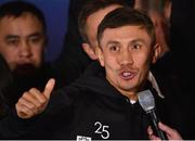 17 March 2017; Gennady Golovkin after weighing in for his middleweight title bout against Daniel Jacobs at The Theater in Madison Square Garden, New York, USA. Photo by Ramsey Cardy/Sportsfile