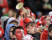 17 March 2017; Cuala supporters cheer on their side ahead of the AIB GAA Hurling All-Ireland Senior Club Championship Final match between Ballyea and Cuala at Croke Park in Dublin. Photo by Daire Brennan/Sportsfile