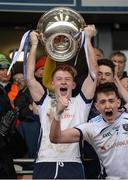 17 March 2017; Declan Cassidy of St. Mary’s Grammar School holds aloft the MacRory Cup after the Danske Bank MacRory Cup Final 2017 match between St. Colman’s College Newry Co Down and St. Mary’s Grammar School Magherafelt Co Derry at Athletic Grounds in Armagh. Photo by Oliver McVeigh/Sportsfile