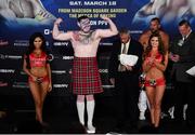 17 March 2017; Jay McFarlane weighs in for his heavyweight bout against Matt McKinney at The Theater in Madison Square Garden in New York, USA. Photo by Ramsey Cardy/Sportsfile