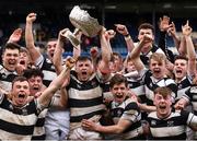 17 March 2017; Belvedere College captain Max Kearney and team-mates celebrate following the Bank of Ireland Leinster Schools Senior Cup Final match between Belvedere College and Blackrock College at RDS Arena in Dublin. Photo by Stephen McCarthy/Sportsfile