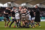 17 March 2017; Belvedere College players celebrate their side's victory at the final whistle during the Bank of Ireland Leinster Schools Senior Cup Final match between Belvedere College and Blackrock College at RDS Arena in Dublin. Photo by Stephen McCarthy/Sportsfile