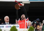 17 March 2017; Cuala captain Oisín Gough lifts the Tommy Moore Cup after the AIB GAA Hurling All-Ireland Senior Club Championship Final match between Ballyea and Cuala at Croke Park in Dublin. Photo by Brendan Moran/Sportsfile