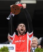 17 March 2017; Cuala captain Oisín Gough lifts the Tommy Moore Cup after the AIB GAA Hurling All-Ireland Senior Club Championship Final match between Ballyea and Cuala at Croke Park in Dublin. Photo by Brendan Moran/Sportsfile