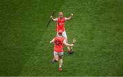 17 March 2017; John Sheanon, 7, and David Treacy of Cuala celebrate after the AIB GAA Hurling All-Ireland Senior Club Championship Final match between Ballyea and Cuala at Croke Park in Dublin. Photo by Ray McManus/Sportsfile