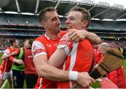 17 March 2017; John Sheanon, left, and Colm Cronin of Cuala celebrate after the AIB GAA Hurling All-Ireland Senior Club Championship Final match between Ballyea and Cuala at Croke Park in Dublin. Photo by Piaras Ó Mídheach/Sportsfile
