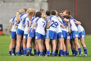 20 August 2011; The Monaghan team form a huddle before the start of the game. TG4 All-Ireland Ladies Senior Football Championship Quarter-Final, Meath v Monaghan, St Brendan's Park, Birr, Co. Offaly. Picture credit: David Maher / SPORTSFILE