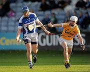 14 May 2011; Willie Hyland, Laois, in action against Aaron Griffin, Antrim. Leinster GAA Hurling Senior Championship, First Round, Laois v Antrim, O'Moore Park, Portlaoise, Co. Laois. Picture credit: Ray McManus / SPORTSFILE