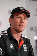 24 August 2011; England captain Eoin Morgan during a press conference ahead of their RSA Challenge ODI against Ireland on Thursday. England Cricket Press Conference, Clontarf Cricket Club, Clontarf, Dublin. Picture credit: Pat Murphy / SPORTSFILE