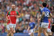21 August 2011; Trevor Mortimer, Mayo, has words with Paul Galvin, Kerry. GAA Football All-Ireland Senior Championship Semi-Final, Mayo v Kerry, Croke Park, Dublin. Picture credit: Brian Lawless / SPORTSFILE