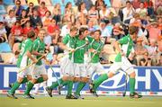 24 August 2011; Ireland's William Geoffrey McCabe, fourth from left, is congratulated by team-mates after scoring his side's second goal. GANT EuroHockey Nations Men's Championships 2011, Ireland v Netherlands, Warsteiner HockeyPark, Mönchengladbach, Germany. Picture credit: Diarmuid Greene / SPORTSFILE