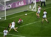 17 March 2017; Colm Cooper of Dr. Crokes shoots past goalkeeper Antoin McMullan and Paul McNeill, 5, of Slaughtneil to score a goal in the 20th minute during the AIB GAA Football All-Ireland Senior Club Championship Final match between Dr. Crokes and Slaughtneil at Croke Park in Dublin. Photo by Ray McManus/Sportsfile