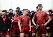 17 March 2017; Glenstal Abbey players react after defeat to PBC in the Clayton Hotels Munster Schools Senior Cup Final match between Glenstal Abbey and Presentation Brothers Cork at Thomond Park in Limerick. Photo by Diarmuid Greene/Sportsfile