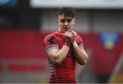 17 March 2017; Shane Downes of Glenstal Abbey reacts after the Clayton Hotels Munster Schools Senior Cup Final match between Glenstal Abbey and Presentation Brothers Cork at Thomond Park in Limerick. Photo by Diarmuid Greene/Sportsfile
