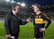 17 March 2017; Colm Cooper of Dr. Crokes is interviewed by Míchéal Ó Domhnaill of TG4 after the AIB GAA Football All-Ireland Senior Club Championship Final match between Dr. Crokes and Slaughtneil at Croke Park in Dublin. Photo by Daire Brennan/Sportsfile