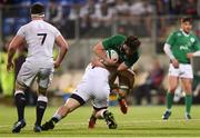 17 March 2017; Caelan Doris of Ireland is tackled by Ralph Adams-Hale of England during the RBS U20 Six Nations Rugby Championship match between Ireland and England at Donnybrook Stadium in Donnybrook, Dublin. Photo by Eóin Noonan/Sportsfile