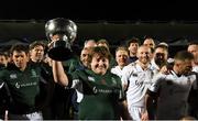 17 March 2017; Ireland Legends captain Shane Byrne with the Stuart Mangan Cup following the Ireland Legends and England Legends match at RDS Arena in Dublin.  Photo by Stephen McCarthy/Sportsfile